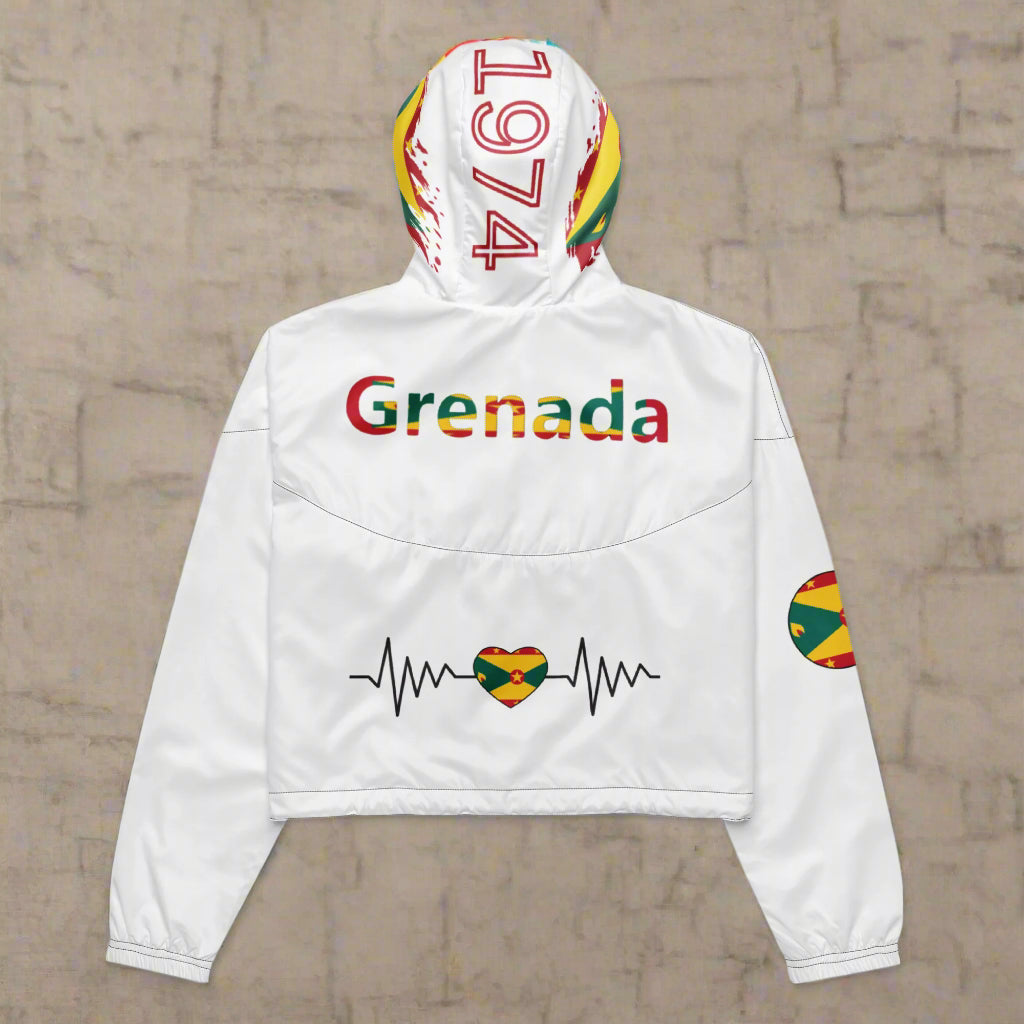 Crop Windbreaker Jacket | Grenada Pride Windbreaker | Fit Gyal Tings