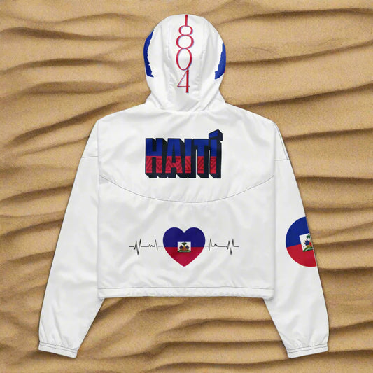 Pullover Windbreaker Jacket | Haiti Pride Windbreaker | Fit Gyal Tings