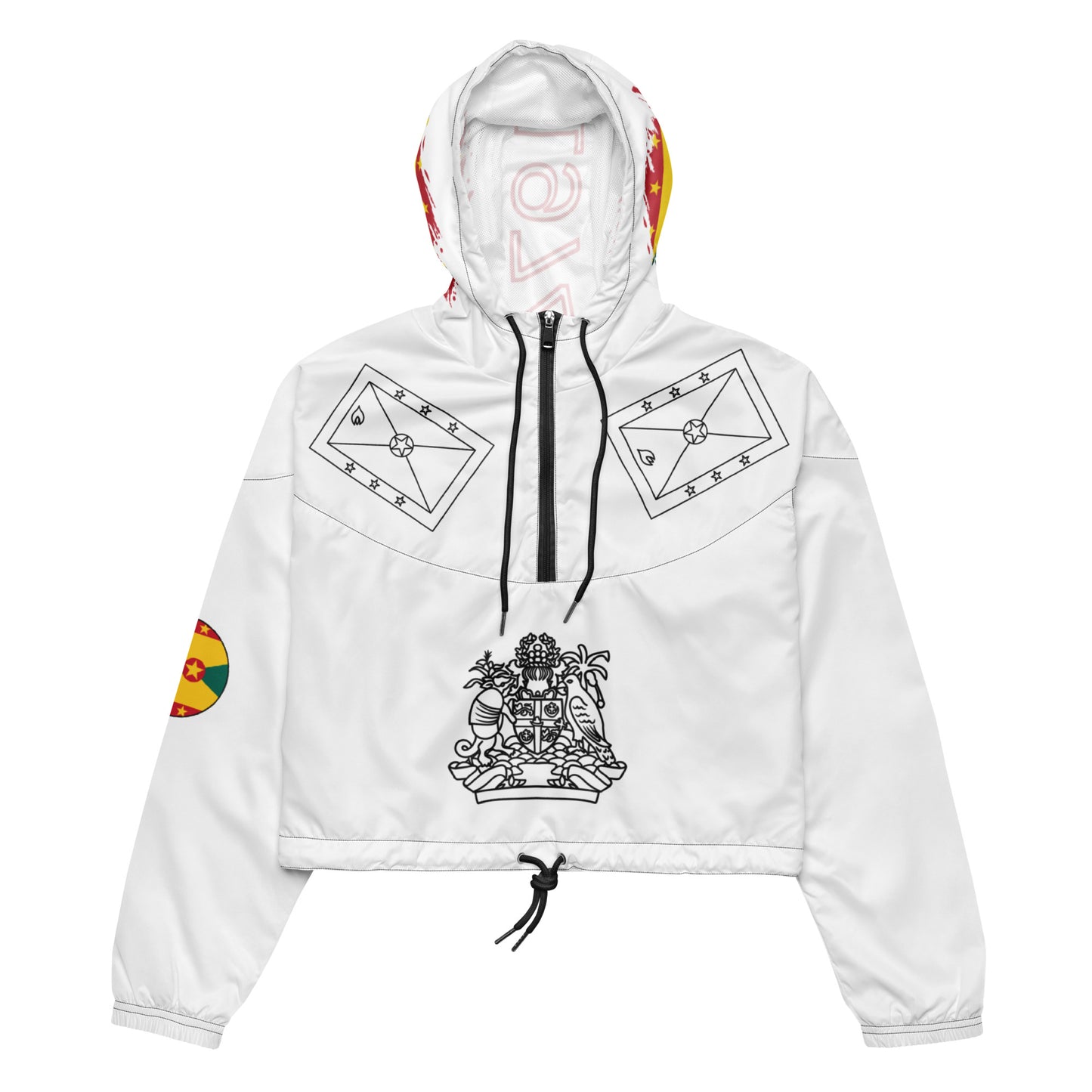 Crop Windbreaker Jacket | Grenada Pride Windbreaker | Fit Gyal Tings