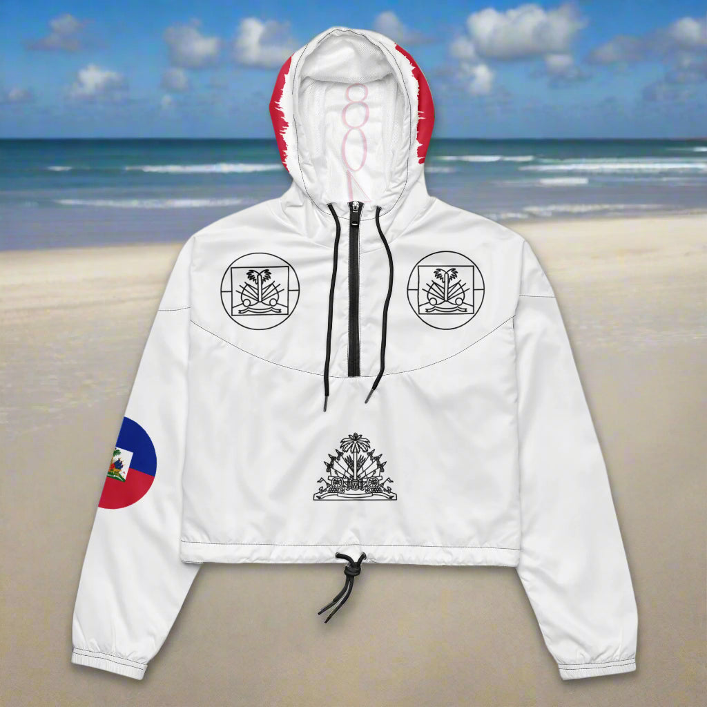 Pullover Windbreaker Jacket | Haiti Pride Windbreaker | Fit Gyal Tings