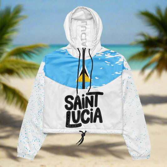 Women's Cropped Windbreaker | St. Lucian Windbreaker | Fit Gyal Tings