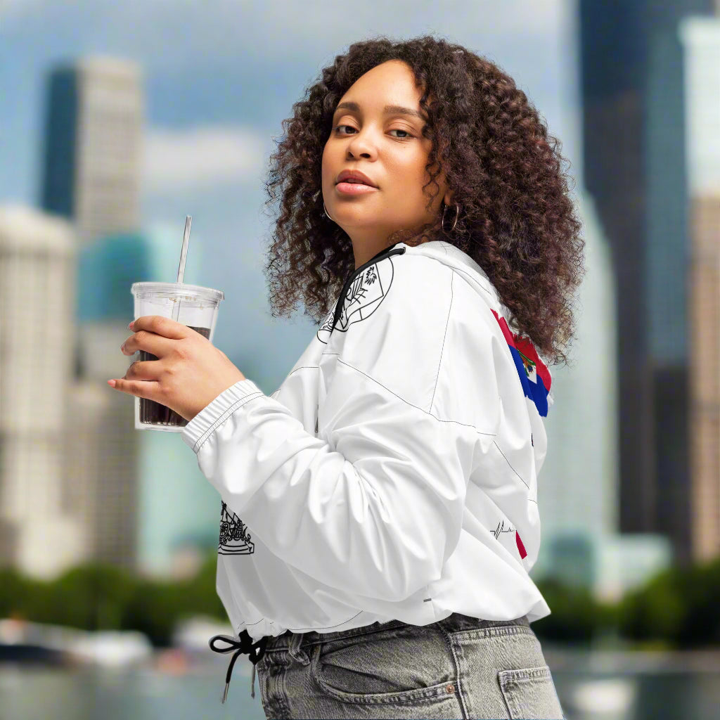 Pullover Windbreaker Jacket | Haiti Pride Windbreaker | Fit Gyal Tings