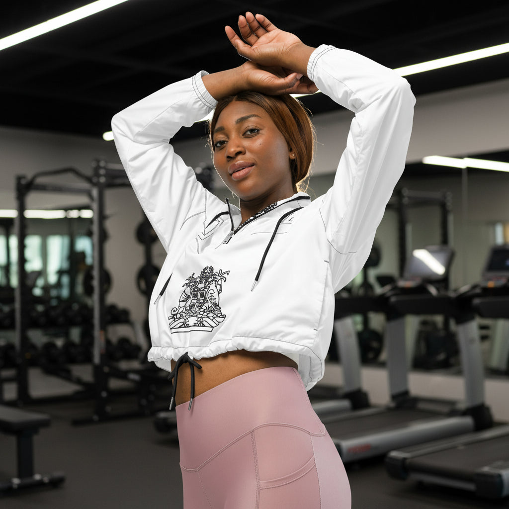 Crop Windbreaker Jacket | Grenada Pride Windbreaker | Fit Gyal Tings