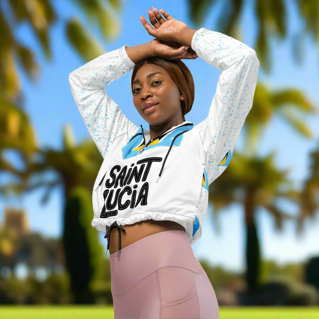 Women's Cropped Windbreaker | St. Lucian Windbreaker | Fit Gyal Tings