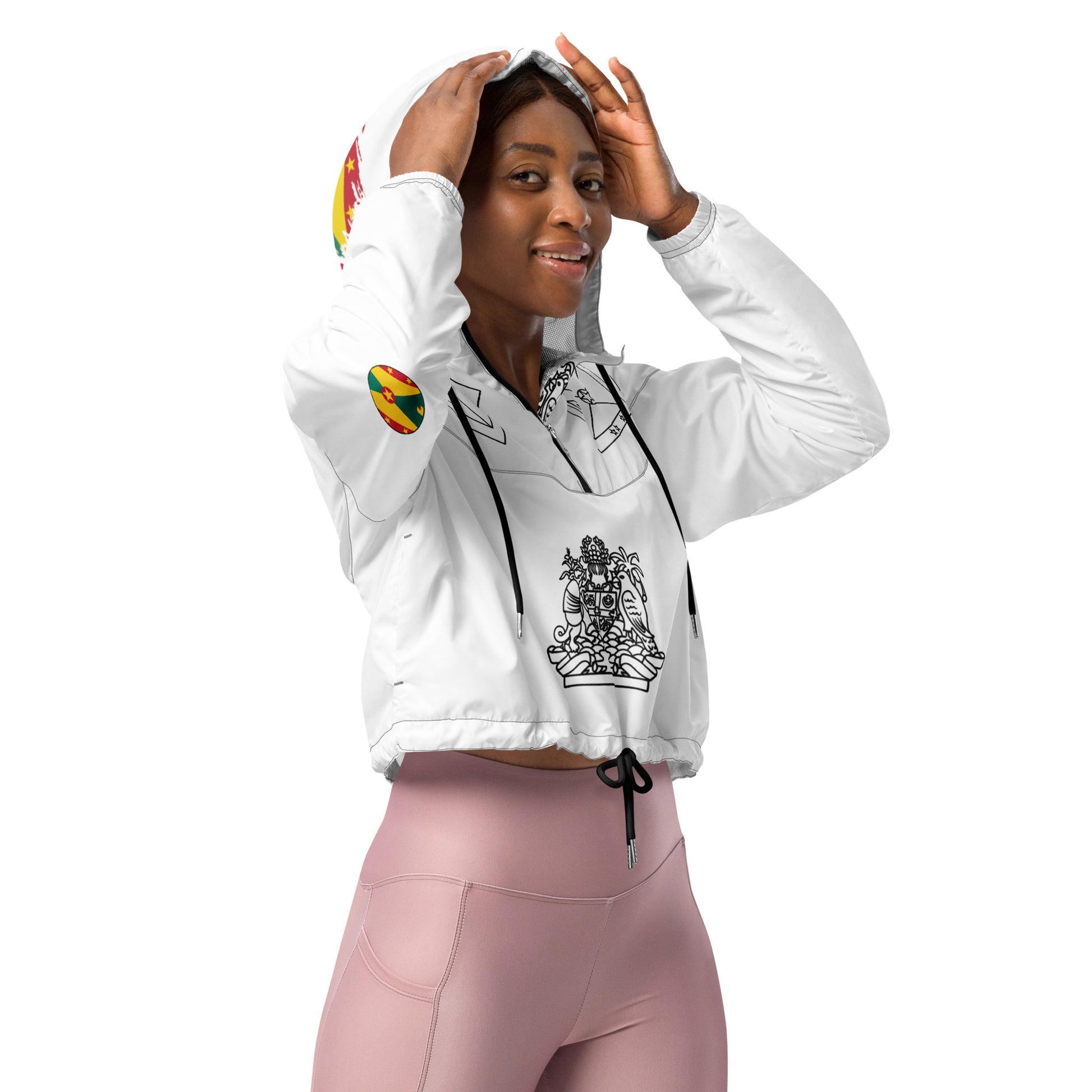 Crop Windbreaker Jacket | Grenada Pride Windbreaker | Fit Gyal Tings