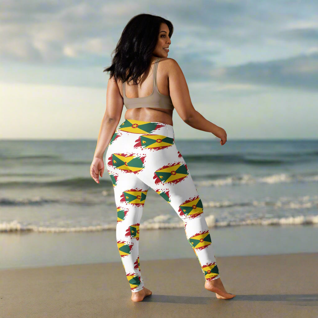 Women's Gym Leggings | Grenada Flag Leggings | Fit Gyal Tings