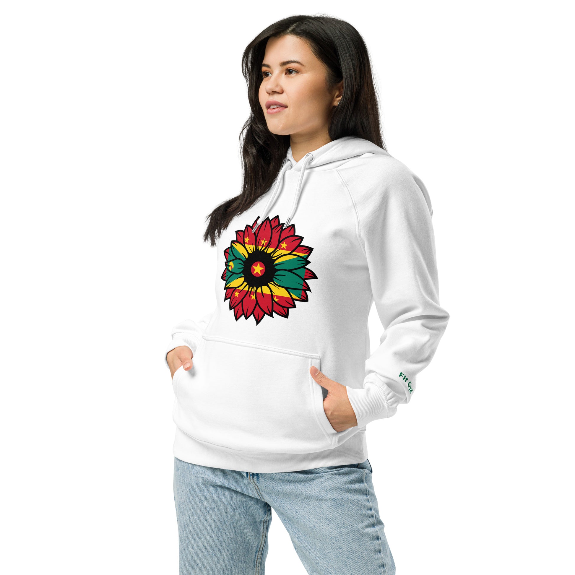 Cotton Pullover Hoodie | Grenada Flag Hoodie | Fit Gyal Tings