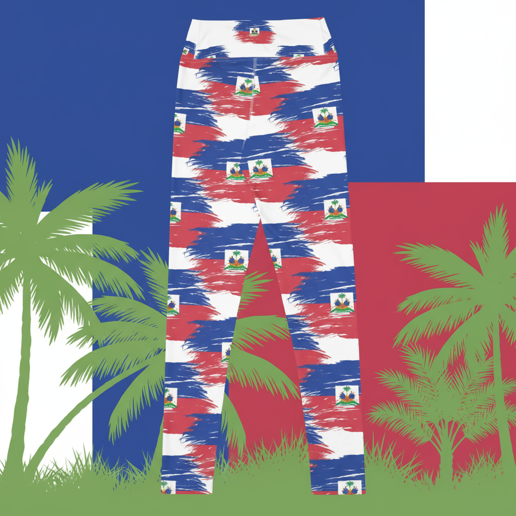 Haiti Painted Flag Leggings