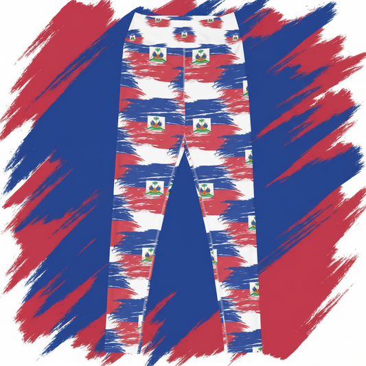 Haiti Painted Flag Leggings