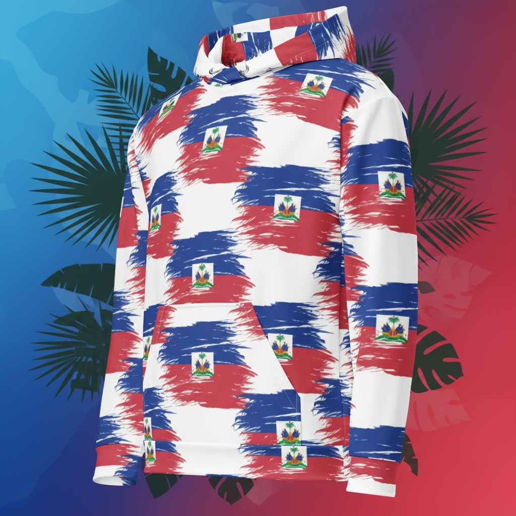 Haiti Painted Flag Hoodie