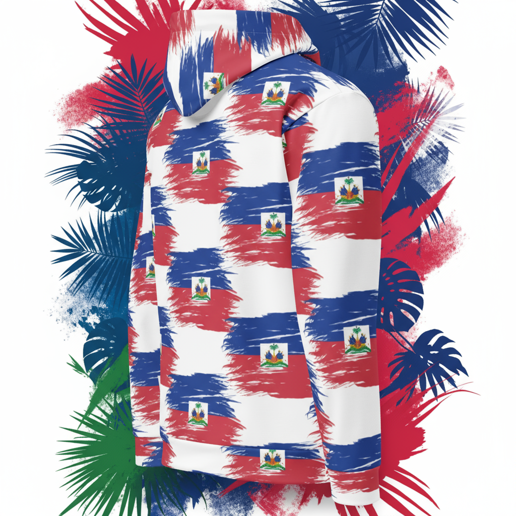 Haiti Painted Flag Hoodie
