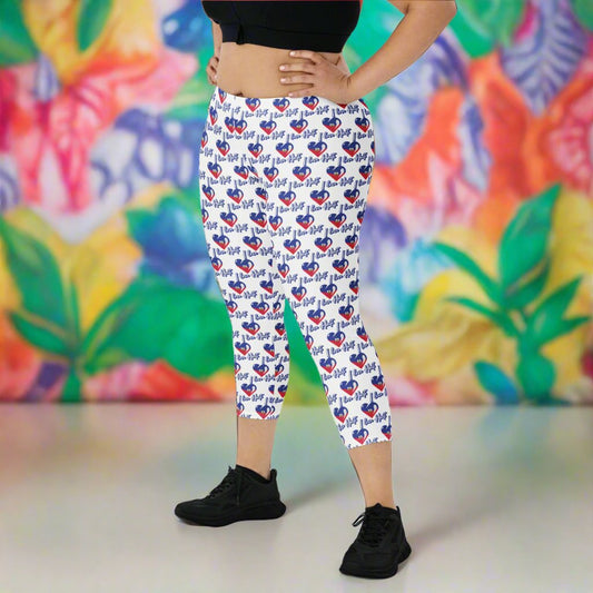 I Love Haiti Capri Leggings