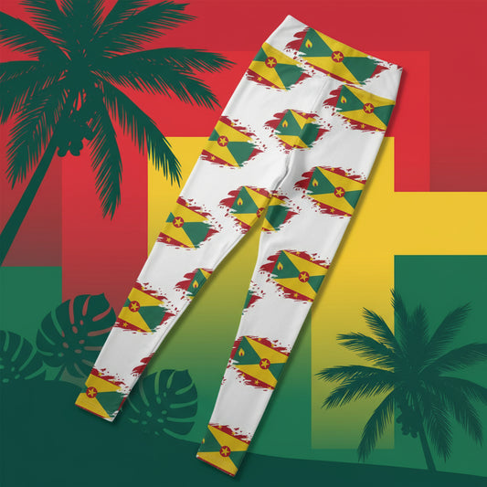 Women's Gym Leggings | Grenada Flag Leggings | Fit Gyal Tings