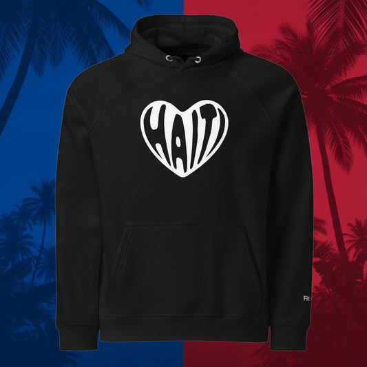 Black Pullover Hoodie | Haiti Print Hoodie | Fit Gyal Tings