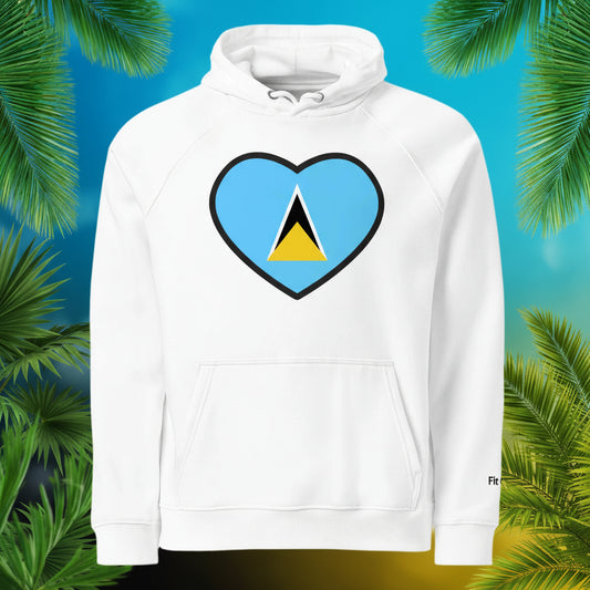 White Pullover Hoodie | Saint Lucia Hoodie | Fit Gyal Tings